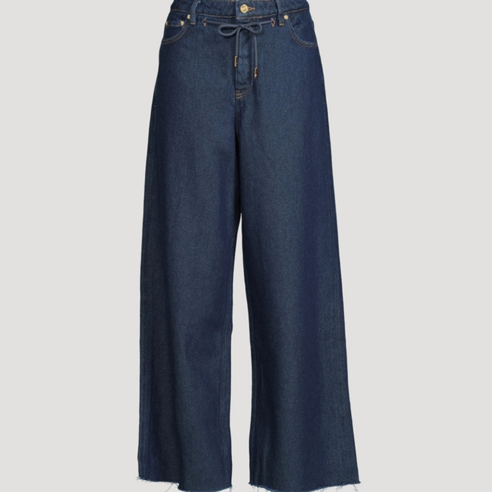 GANNI Wide-Leg Drawstring Jeans size 25